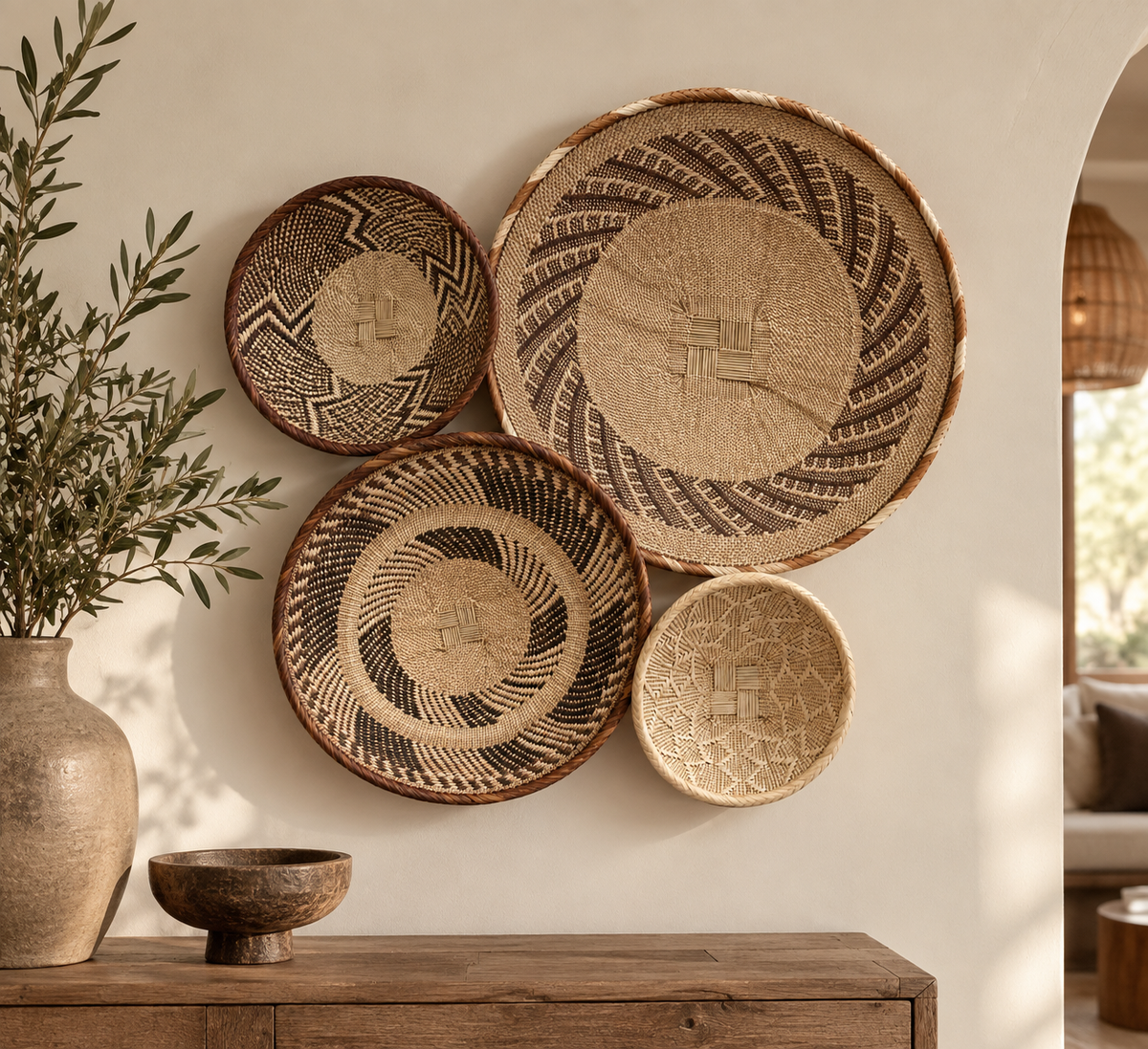 Panier mural tressé - Modèle S