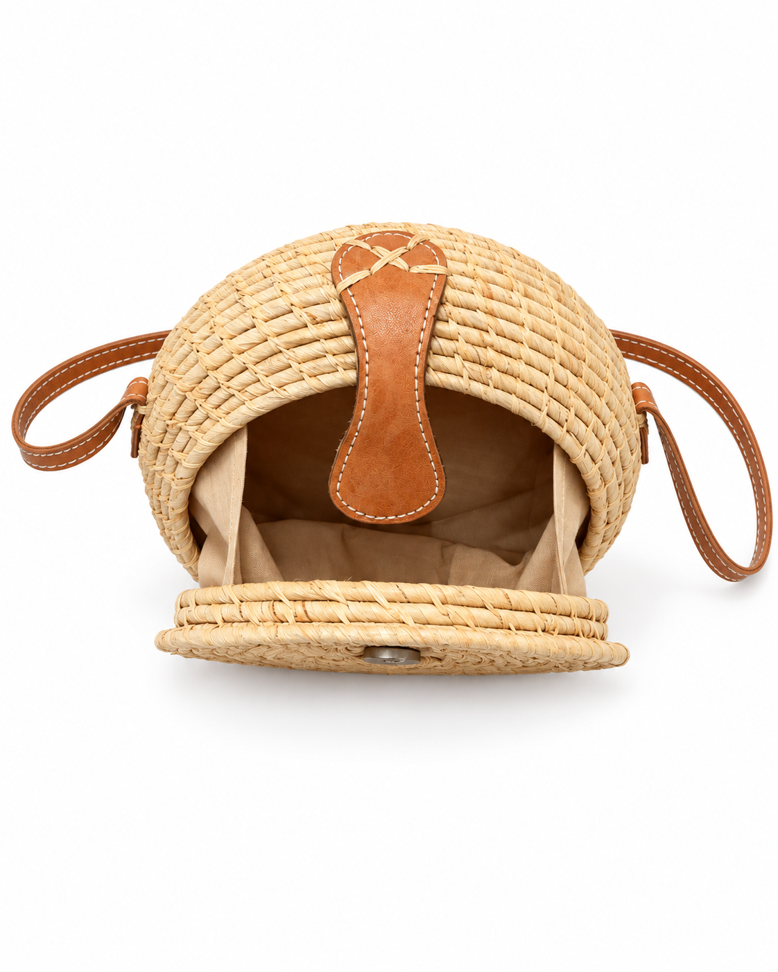 Sac rond en rotin Ata – Modèle M