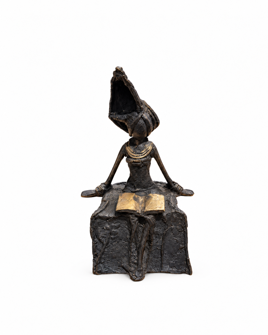 Statuette femme lisant – bronze à la cire perdue - petit modèle