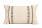 Coussin crème en coton naturel à motif
