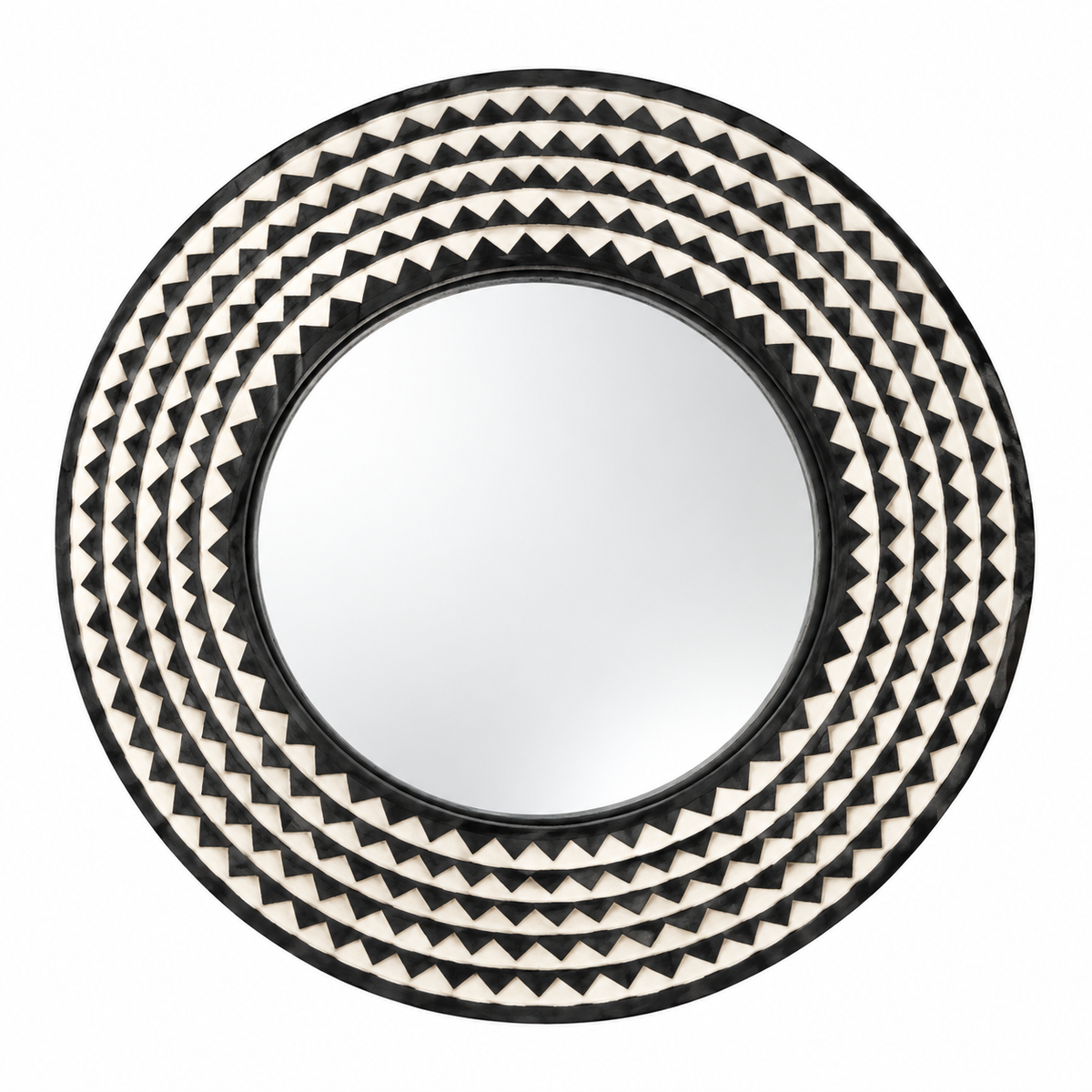 Miroir artisanal - noir et blanc