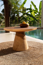 Tapis rond en fibres naturelles