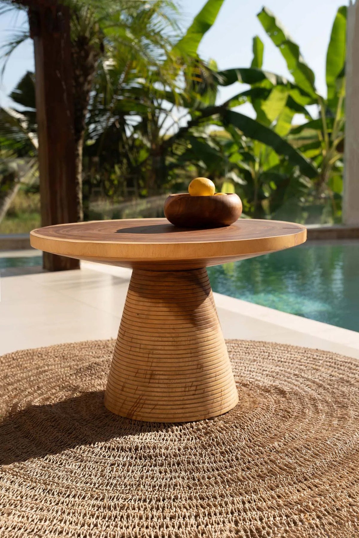 Tapis rond en fibres naturelles