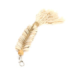 Porte-clés macramé arête de poisson coquillages - Crème - 28 cm