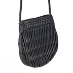 Sac bandoulière Sling en cuir - Noir - 20 cm