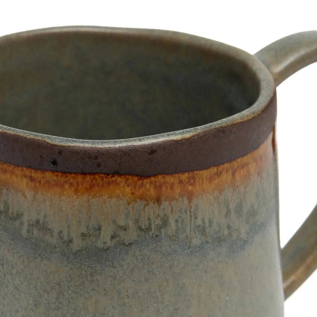 Mug Côa - Brun et vert - Taille L (H 9 cm)