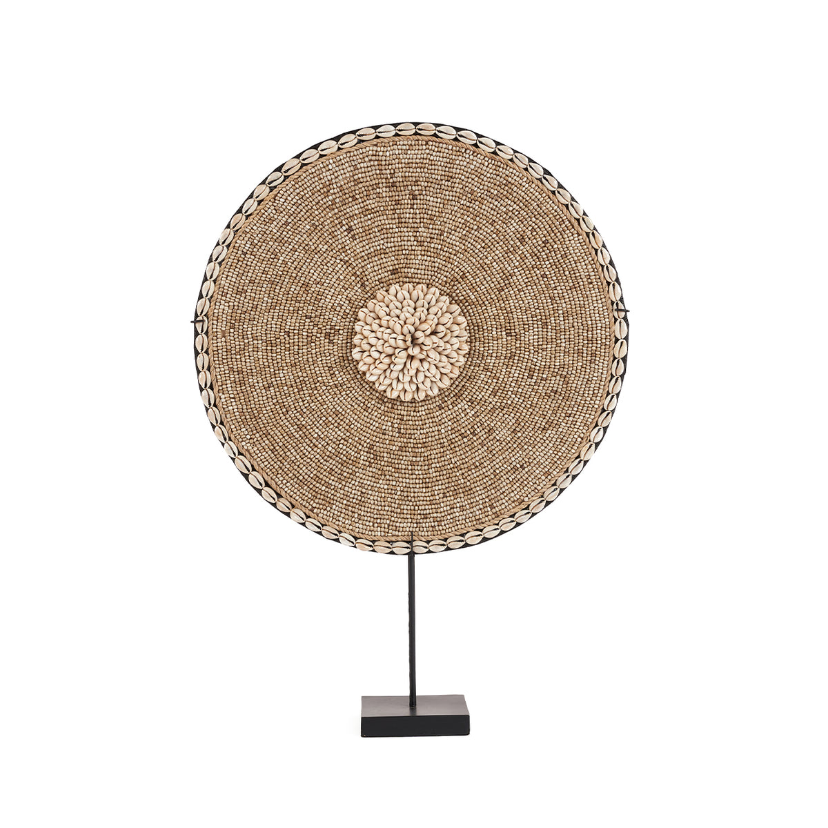 Décoration en coquillages sur socle – Blanc naturel