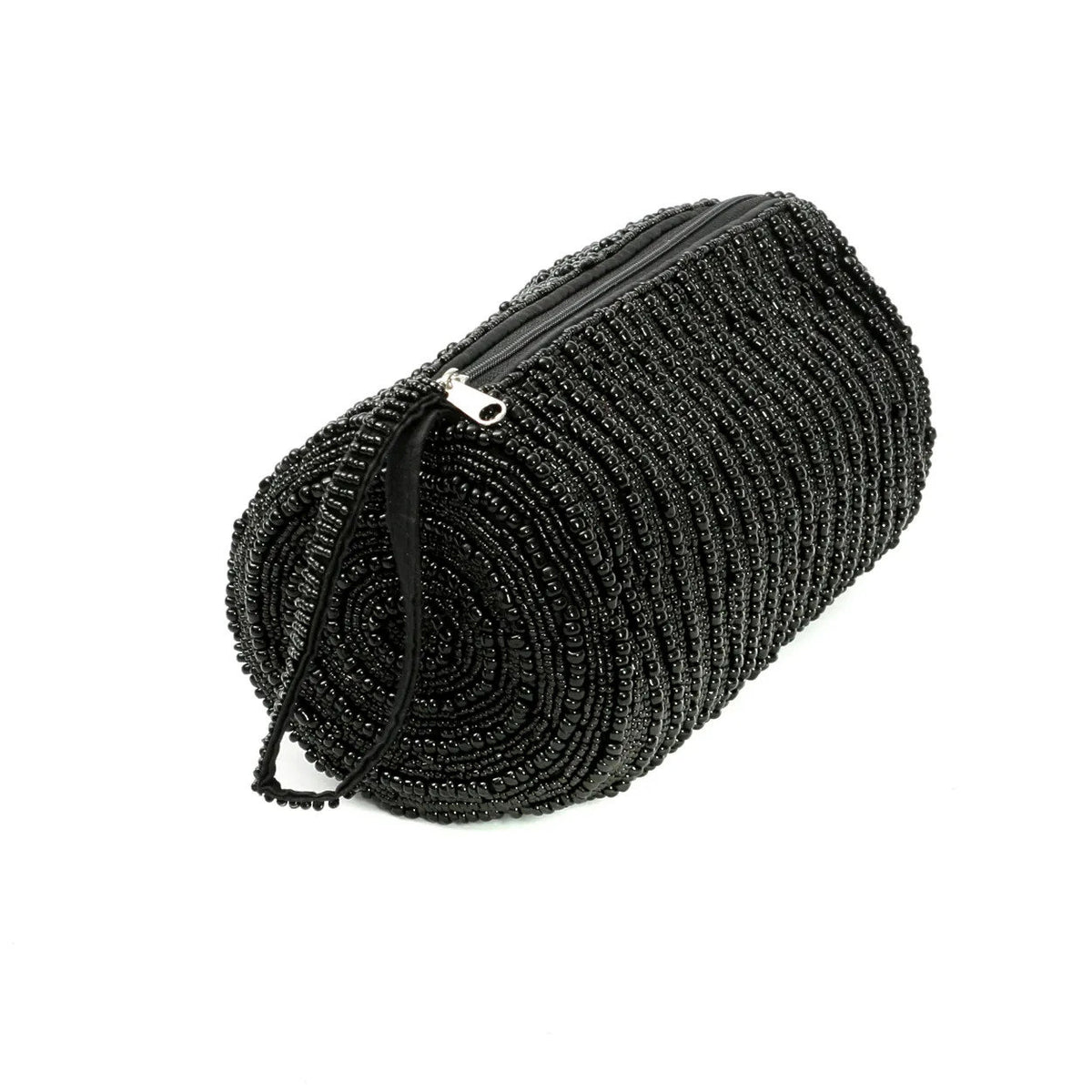 Trousse perlée - Noir - 20 x 10 cm