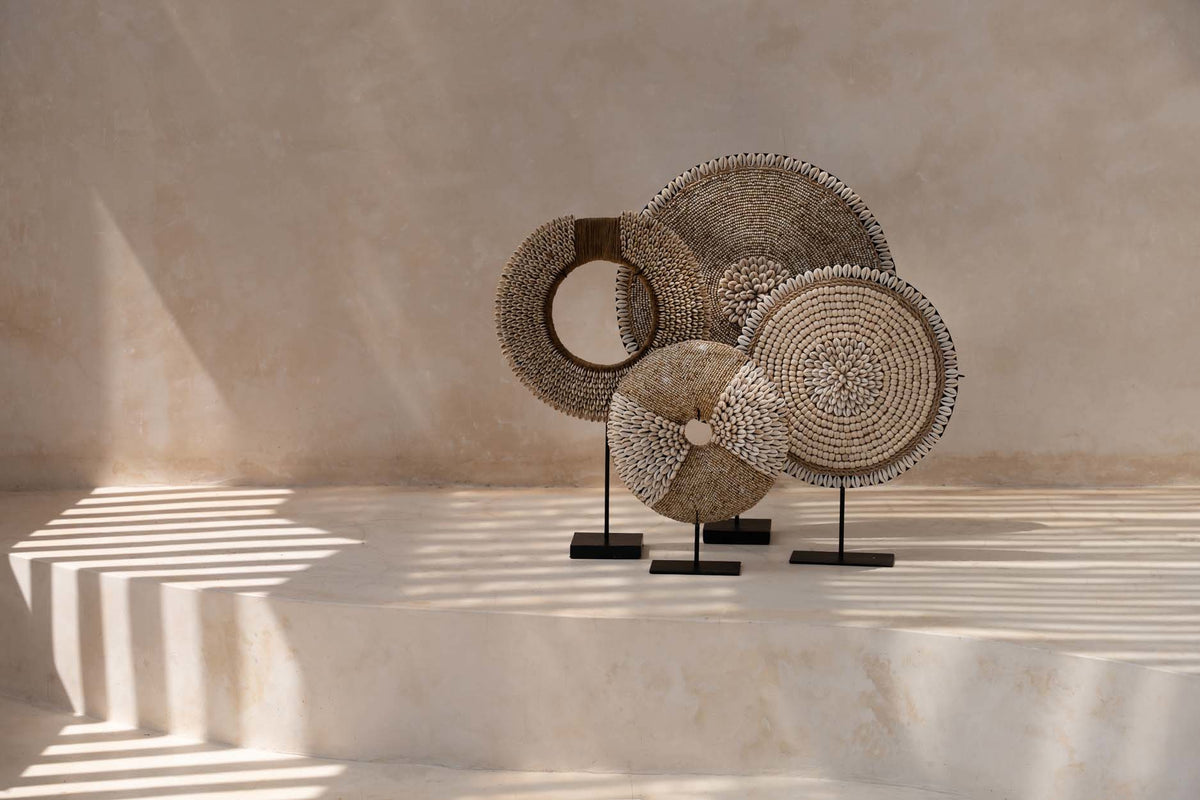 Décoration en coquillages sur socle – Naturel
