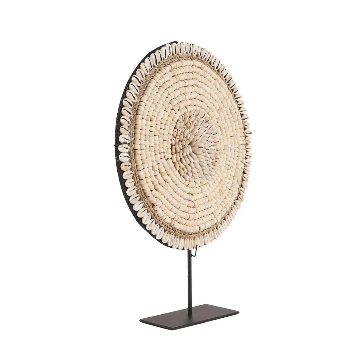 Décoration en coquillages sur socle – Blanc naturel