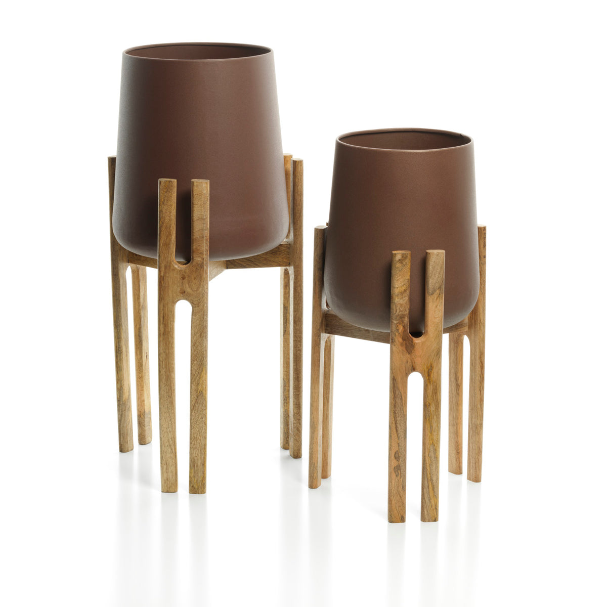 Cache-pot sur pied en bois et béton – Modèle M