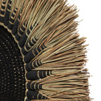 Décoration murale en raphia et macramé – Noir naturel
