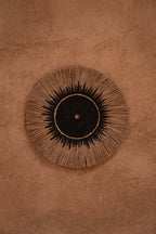 Décoration murale en raphia et macramé – Noir naturel