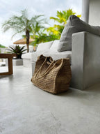 Sac cabas Ti Amo en raphia - Naturel - 50 cm
