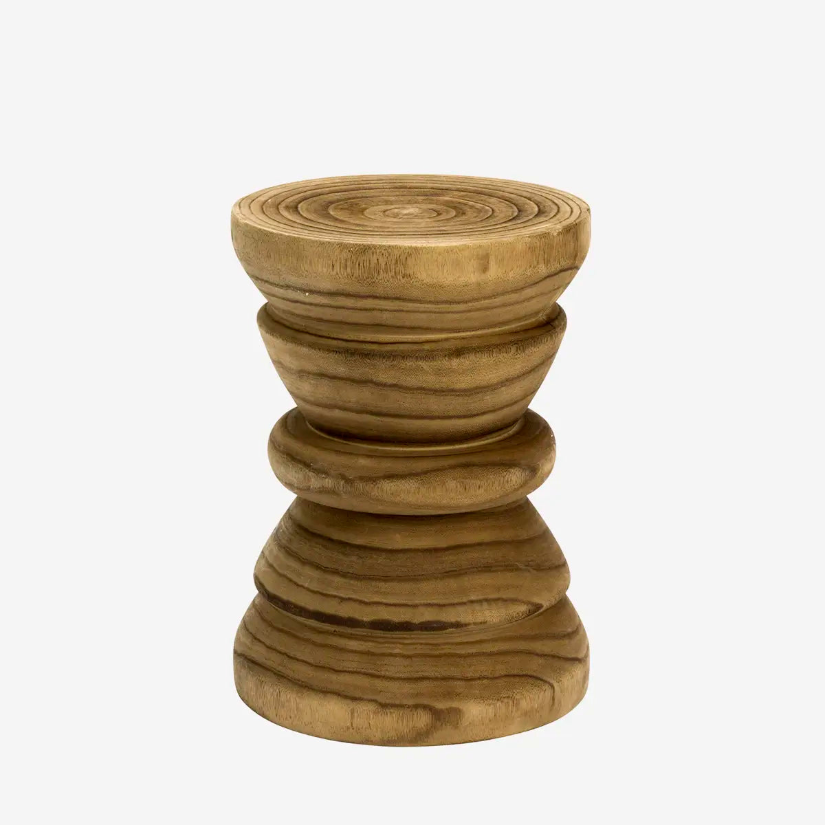 Tabouret sculptural en paulownia