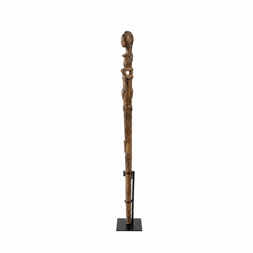 Canne sculptée ancienne, vue de profil